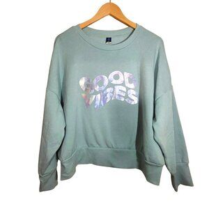 Old Navy Mint Green Good Vibes Sweatshirt 2X NWT